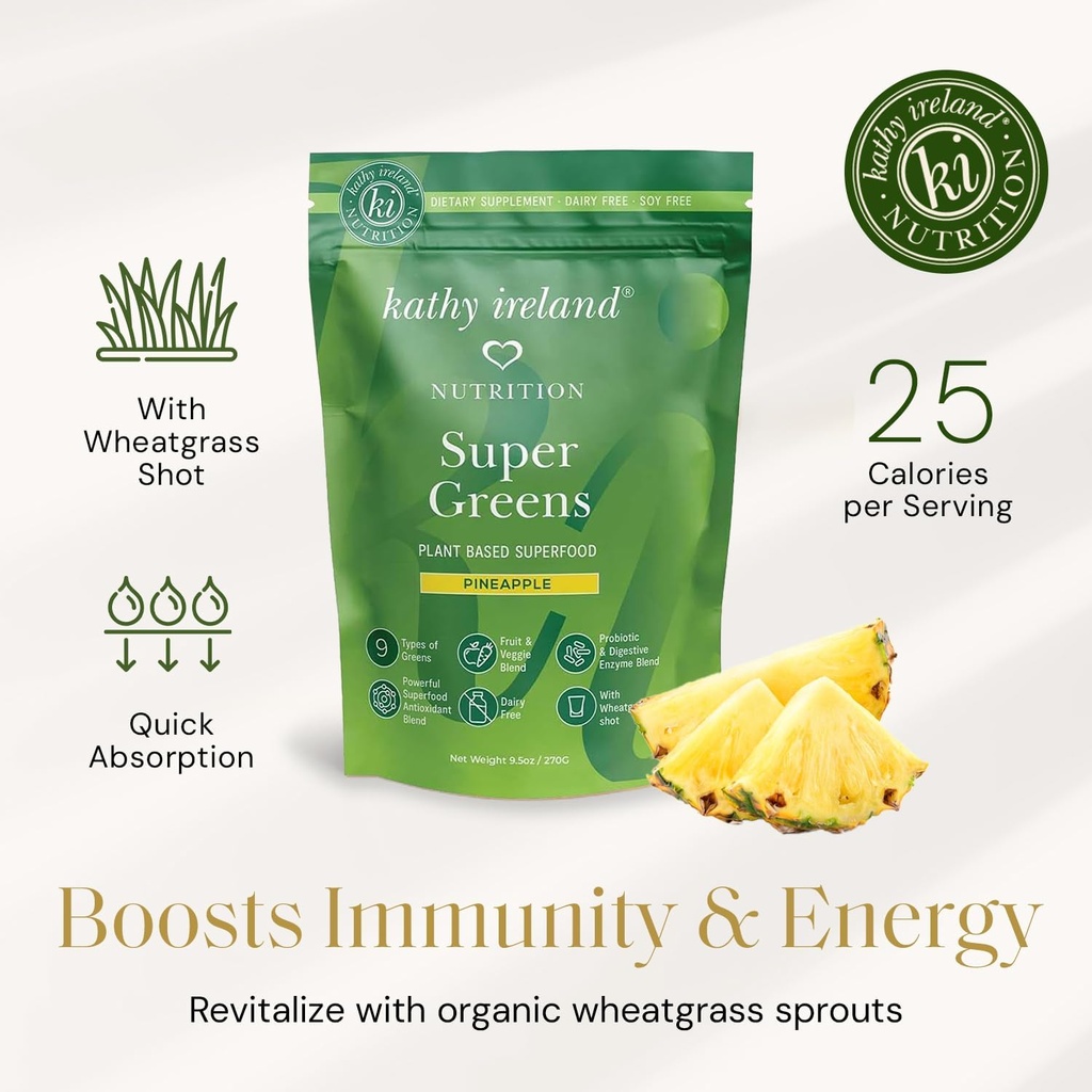 Plant Based Super Greens Powder Mix, Pineapple, 9.5oz 5