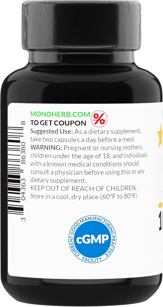 MONOHERB Ginkgo Biloba Extract 1000 mg - 90 Vegetarian Capsules 5