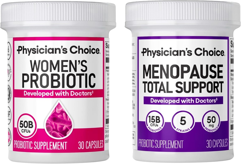 Physician's CHOICE Total Womens Menopause Support Bundle - Womens Probiotic + Menopause Probiotic 30ct 2
