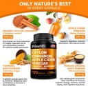 4-in-1 Liquid Biotin Collagen Keratin Saw Palmetto Drops (2 fl oz - 2 Pack) & 5-in-1 Ceylon Cinnamon w Turmeric & Ginseng Root (120ct) Bundle - Hair, Skin, Nails, & Immune Support Supplement 4