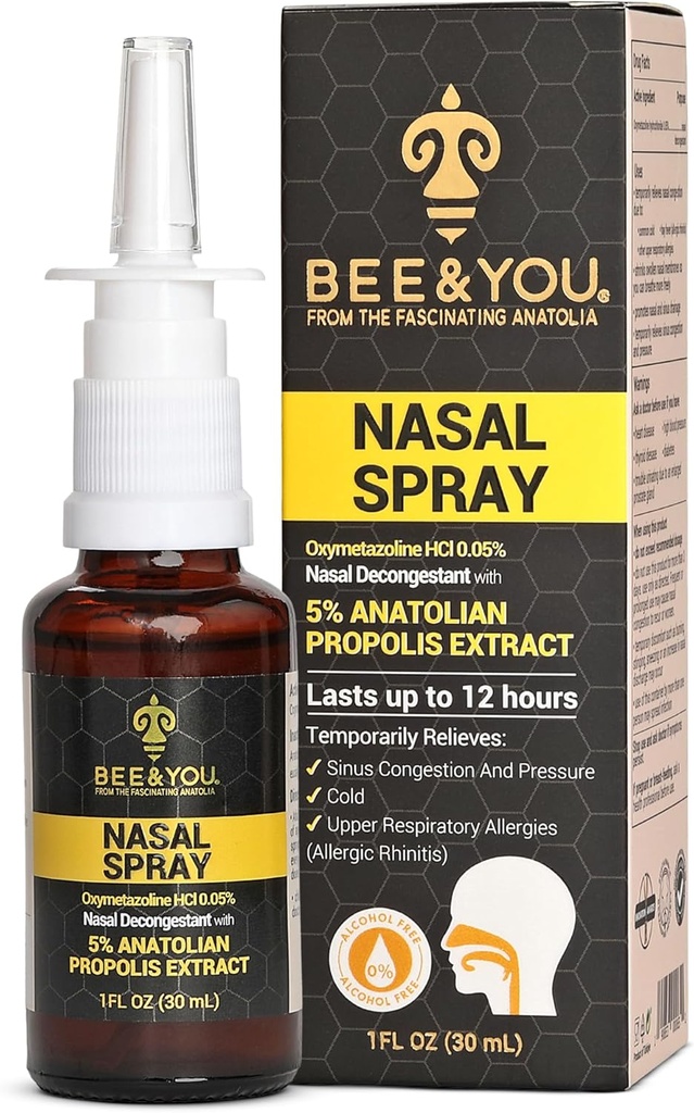 BEE and You Propolis Nasal Spray, 100% Pure Propolis Extract, Sinus & Congestion Relief, Natural Decongestant, Allergy Support, Nasal Moisturizing Spray | 1 fl oz 2