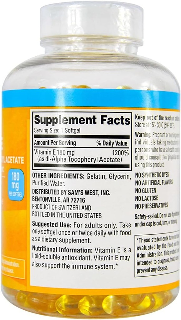 Members Mark Vitamin E 180mg, 500 Count 4