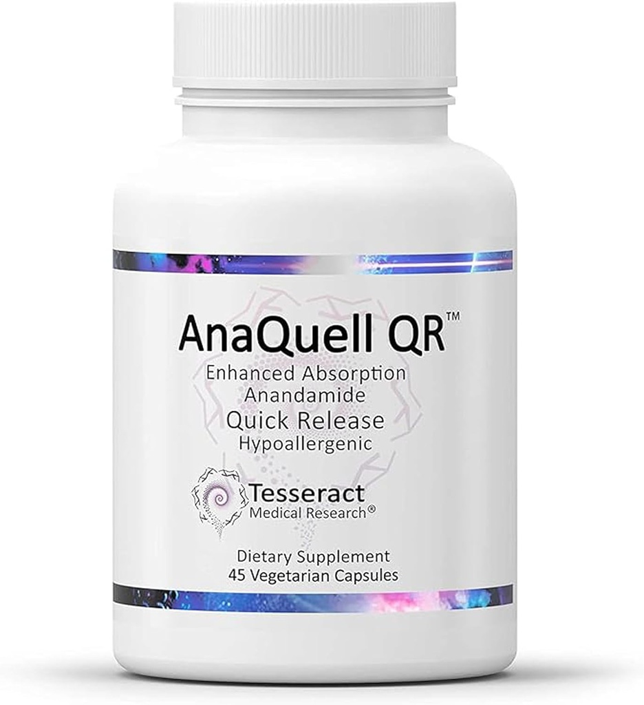 Tesseract Medical Research AnaQuell QR, Stress Relief & Mood Support Supplement, Quick Release L Citrulline & Anandamide, Helps Manage Anxiousness, 45 V-Caps, Size Exclusive to 2
