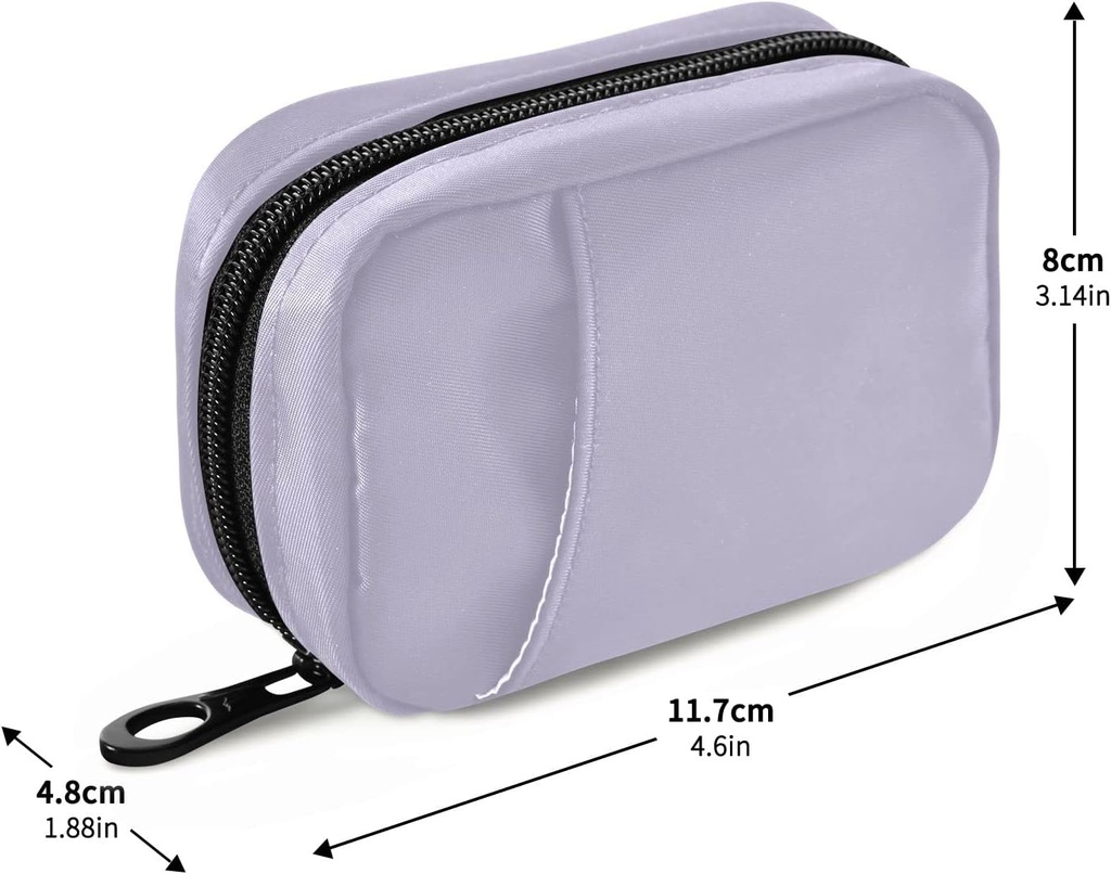 Naanle Pill Box 7 Day Case Travel Organizer Bag with Zipper Portable Weekly Compact Size for Vitamin Supplement Holder, Solid Color Lavender Purple, 4.6 x 3.14 1.88 Inch, 0.12 kilograms 4