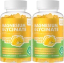 Magnesium Glycinate Gummies 1000mg - Sugar Free Magnesium Potassium Supplement with Vitamin D, B6, CoQ10 for Calm Mood & Sleep Support - 180 Mango Pineapple 2
