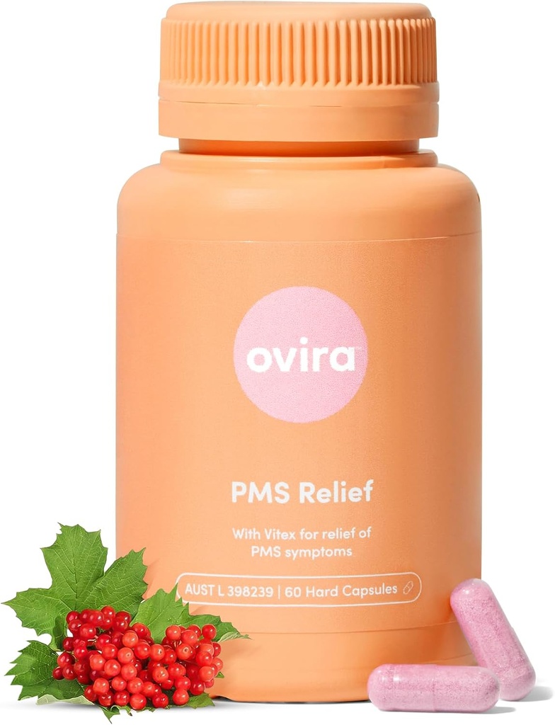 OVIRA PMS Supplement for Women | Vitex Berry Extract for Period Cramps, Mood Support and Breast Tenderness | Female Hormone Balance Supplement | Vegan & Cruelty Free - 60 Capsules 2