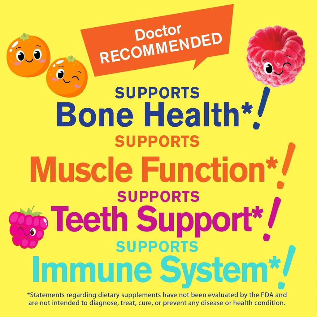 WellYeah Calcium 500mg + Vitamin D3 1000 IU (25 mcg) Gummies for Kids - Bone Health and Muscle Supprt, Immune Support Gummy, Non GMO, Gluten Free, Mix Fruit Flavors - 60 Gummies 4