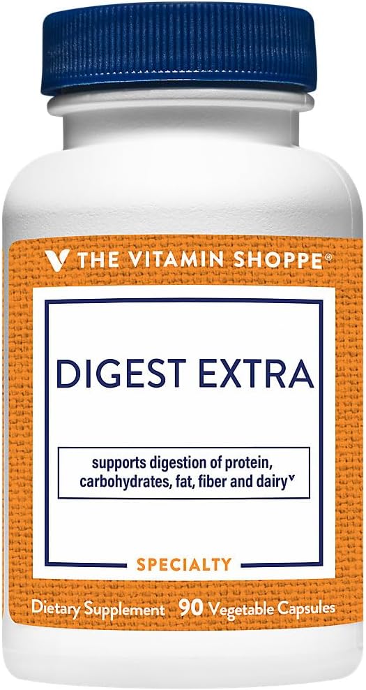 The Vitamin Shoppe Digest Extra - Digestive Enzymes for Fats, Carbohydrates and Protein Including a Digestive Aid for Gluten and Dairy - Supports Nutrient Absorption (30 Vegetable Capsules) 2