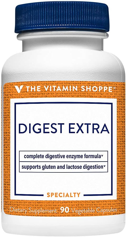 The Vitamin Shoppe Digest Extra - Digestive Enzymes for Fats, Carbohydrates and Protein Including a Digestive Aid for Gluten and Dairy - Supports Nutrient Absorption (30 Vegetable Capsules) 6