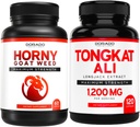 Horny Goat Weed (60 Count) Premium Hornygoatweed Maximum Strength AND Tongkat Ali For Men (120 Capsules) Longjack Tongkat Ali for Men's Health & Vitality Support - Vegan Safe & Made in USA 2