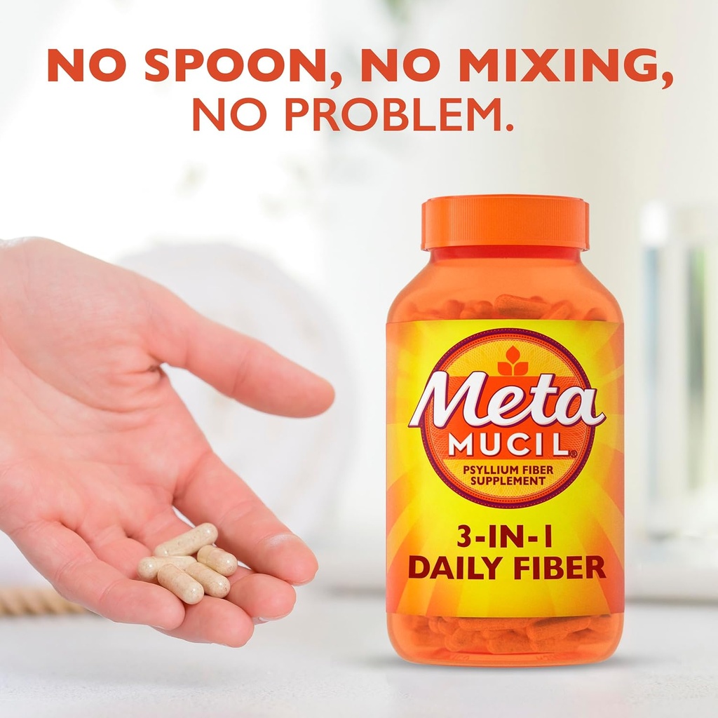 Metamucil Fiber Therapy for Regularity Fiber Supplement Capsules, 100-Count Bottles (Pack of 2) 5