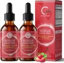 (2 Pack) Magnesium Glycinate Liquid Drops with Citrate & Taurate,Triple Magnesium Complex Supplement with Calcium, Potassium for Energy, Sleep, Muscle, Immune, Sugar Free, Strawberry Flavor, 4 Fl OZ 2