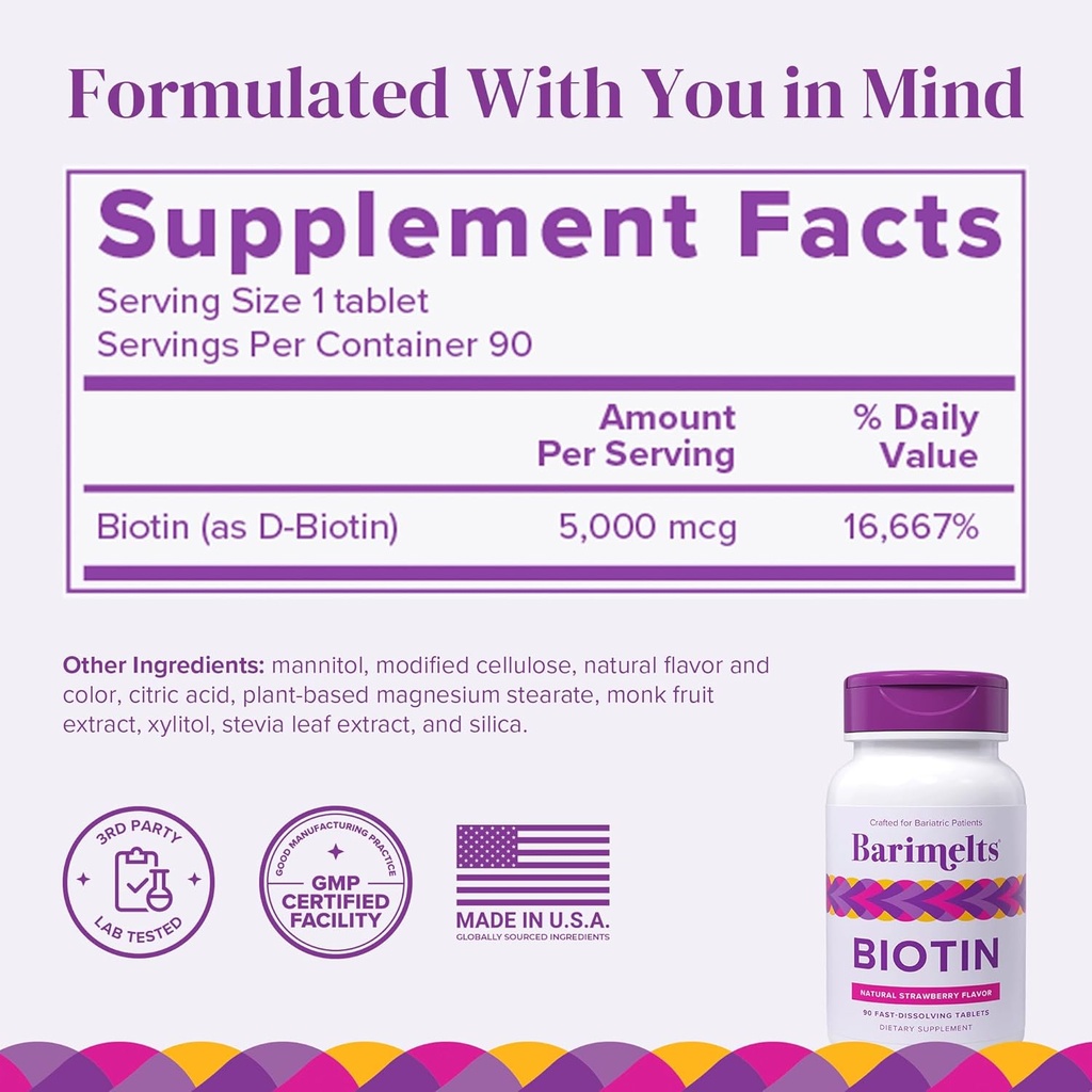 BariMelts Bariatric Feel-Good Pack - Multivitamin with Iron, Biotin, and Vitamin B1 4