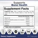 Labs Natural Bone Strength Supplements for Adults, 60 Capsules - Nutritious Blend of Coleus Forskohlii, Creatine, Magnesium, Vitamin K2 & C for Better Bone Health & Growth. 3