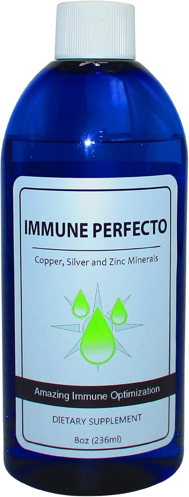 Immune Perfecto - Atomic Particle Trace Minerals of Colloidal Silver, Copper, and Zinc - Perfect on Demand Metabolic Support - 8 oz. (236 ml) 2