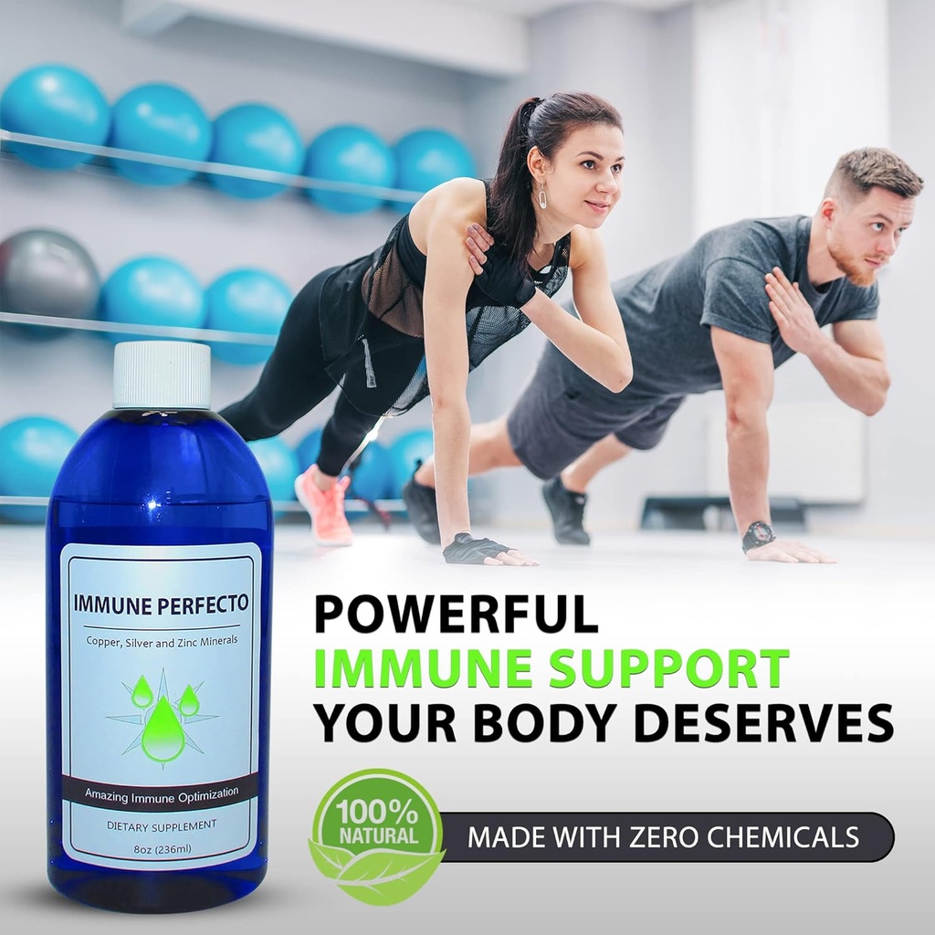 Immune Perfecto - Atomic Particle Trace Minerals of Colloidal Silver, Copper, and Zinc - Perfect on Demand Metabolic Support - 8 oz. (236 ml) 6