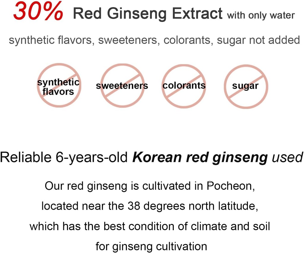 POCHEON KOREAN RED GINSENG Extract Stick, 30% Ginseng Extract, Single Serving Packs - 30 Sticks (10ml x 30), Natural Immune Support 5