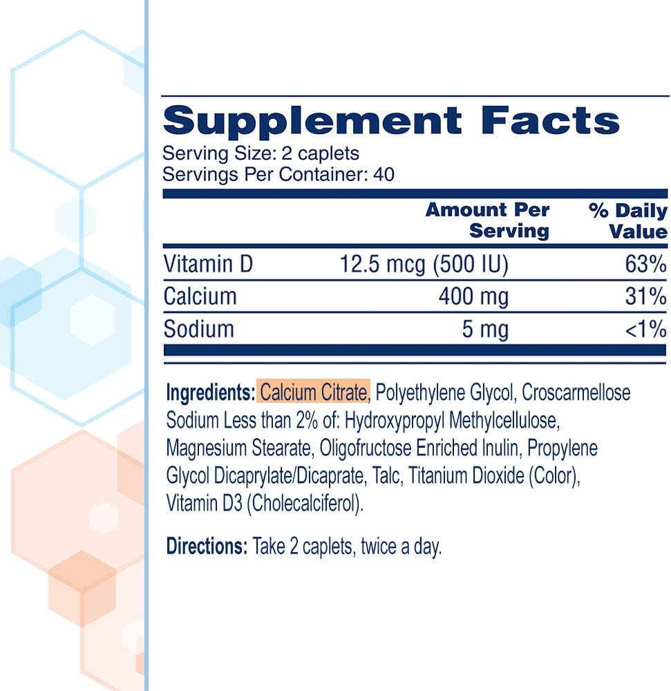 Citracal Calcium Citrate + D3 Petites Tablets - 200 ct, Pack of 4 5