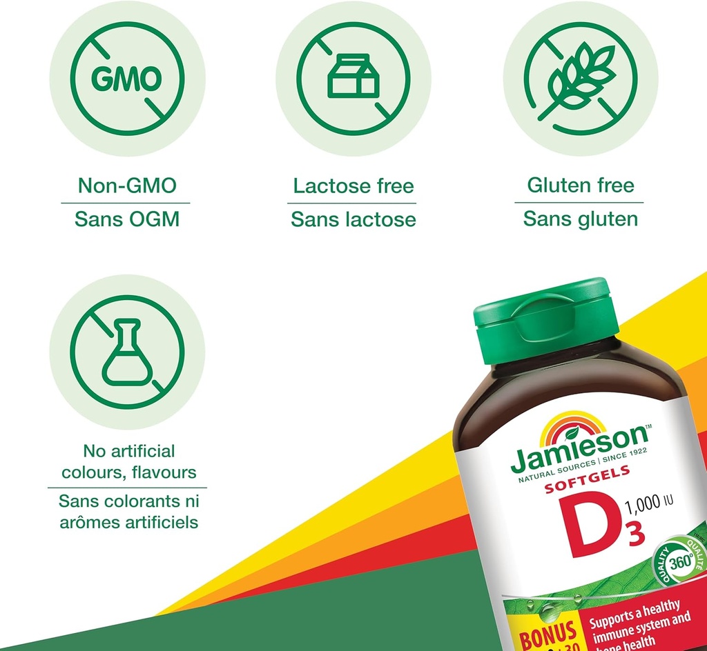 Jamieson Vitamin D 1000iu 180 Softgels 5