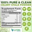 LaPura Organic Celery Powder - Pure Celery Juice Powder for Gut Health Support - Plant Based Green Superfood for Smoothies, Juices, and Recipes - Travel Friendly and Gluten Free, 30 Servings, 6.35 oz 3