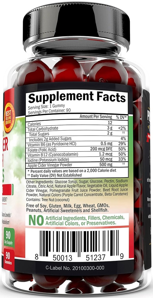 BioSchwartz ACV Apple Cider Vinegar Gummies with B Complex Vitamins (3 Month Supply) Plus Cold Pressed MCT Coconut Oil Capsules (2 Month Supply) 4