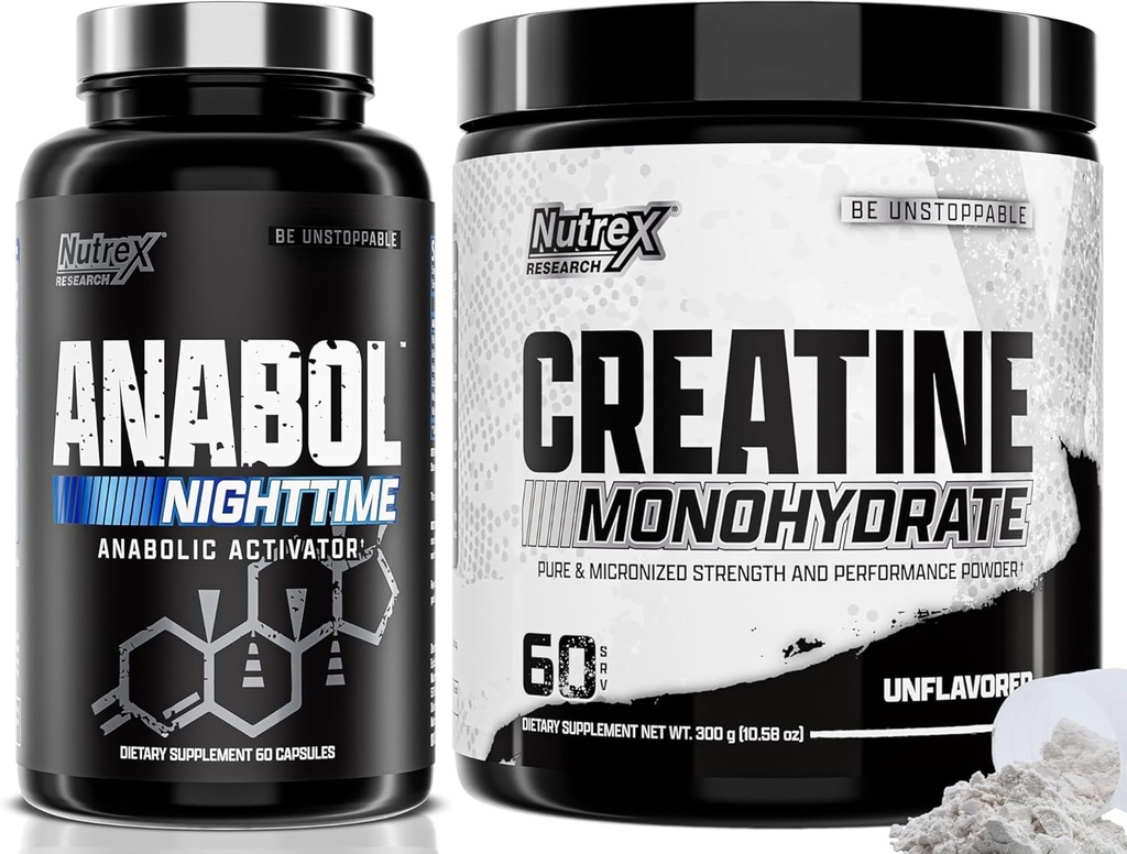 Nutrex Anabol PM Nighttime Muscle Builder and Creatine Monohydrate Powder 2