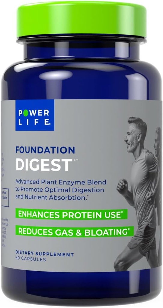 POWERLIFE Foundation Digest Advanced Plant Enzyme Blend to Promote Optimal Digestion and Nutrient Absorption, 60 Count 2