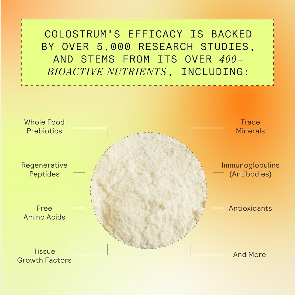 ARMRA Colostrum™ Premium Powder, Grass Fed, Gut Health Bloating Immunity Skin & Hair, Contains 400+ Bioactive Nutrients, Keto, Gluten & Fat Free (Blood Orange Bundle | 90 Servings) 4
