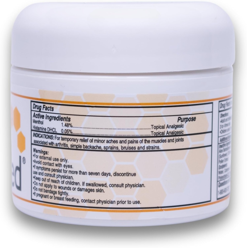 Bee Venom Cream - Natural Apitoxin with Bee Pollen, Chamomile, Menthol - Bee Venom Joint Cream for Muscle, Bone & Joints, Quick Relief, Sprains, Strains - Extra Strength Formula - 2oz 3