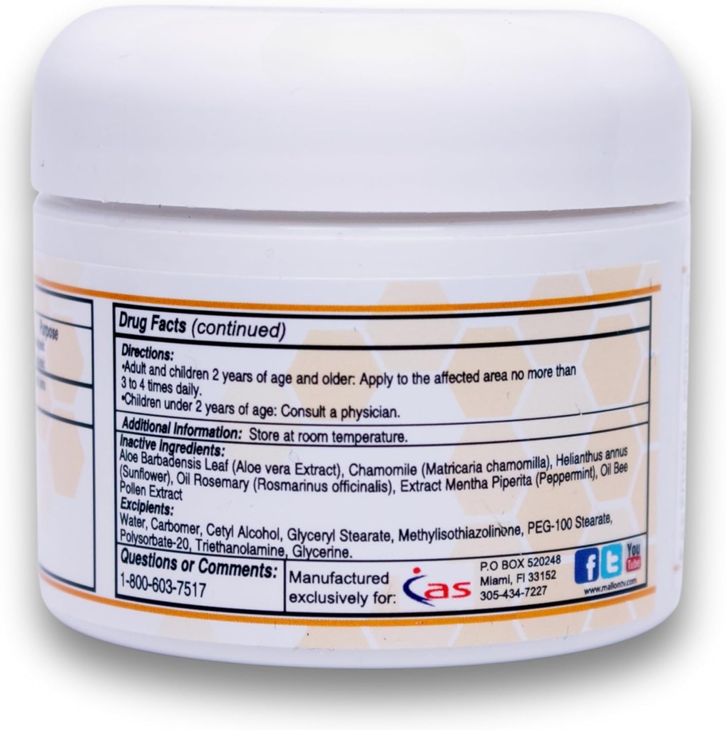 Bee Venom Cream - Natural Apitoxin with Bee Pollen, Chamomile, Menthol - Bee Venom Joint Cream for Muscle, Bone & Joints, Quick Relief, Sprains, Strains - Extra Strength Formula - 2oz 4
