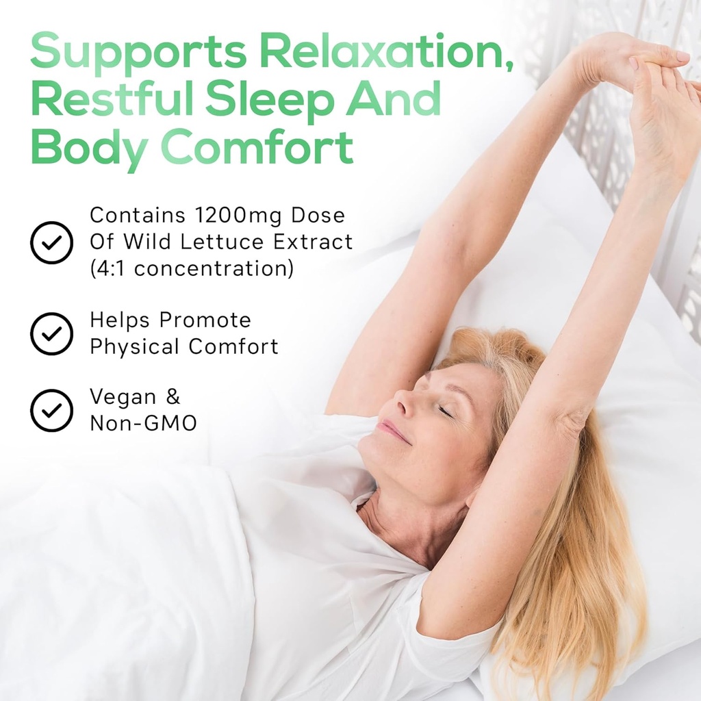 Parker Naturals Wild Lettuce Extract – Herbal Sleep Supplement 1200mg, 4:1 Concentrated, Vegan Capsules, Soothes Discomfort, 60 Servings, 120 Count 6