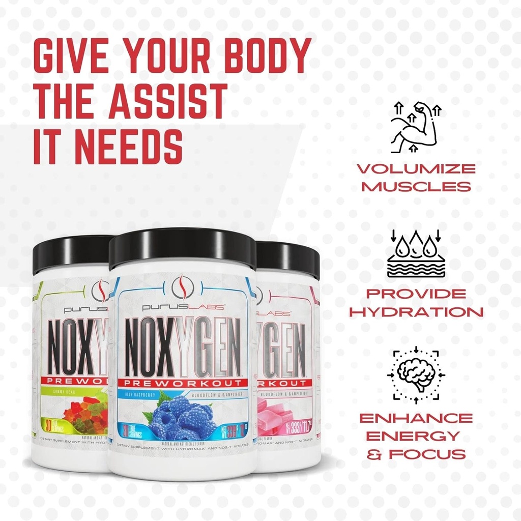 Purus Labs NOXYGEN PREWORKOUT Powder, 30 Servings (Strawberry Candy) 6
