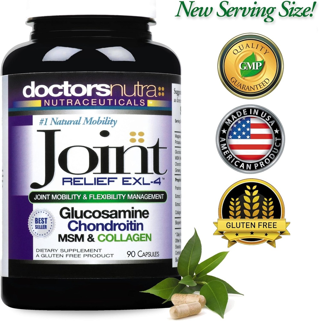 Joint Support Supplement Glucosamine, Chondroitin, Turmeric, MSM, and Collagen 90 Capsules 4