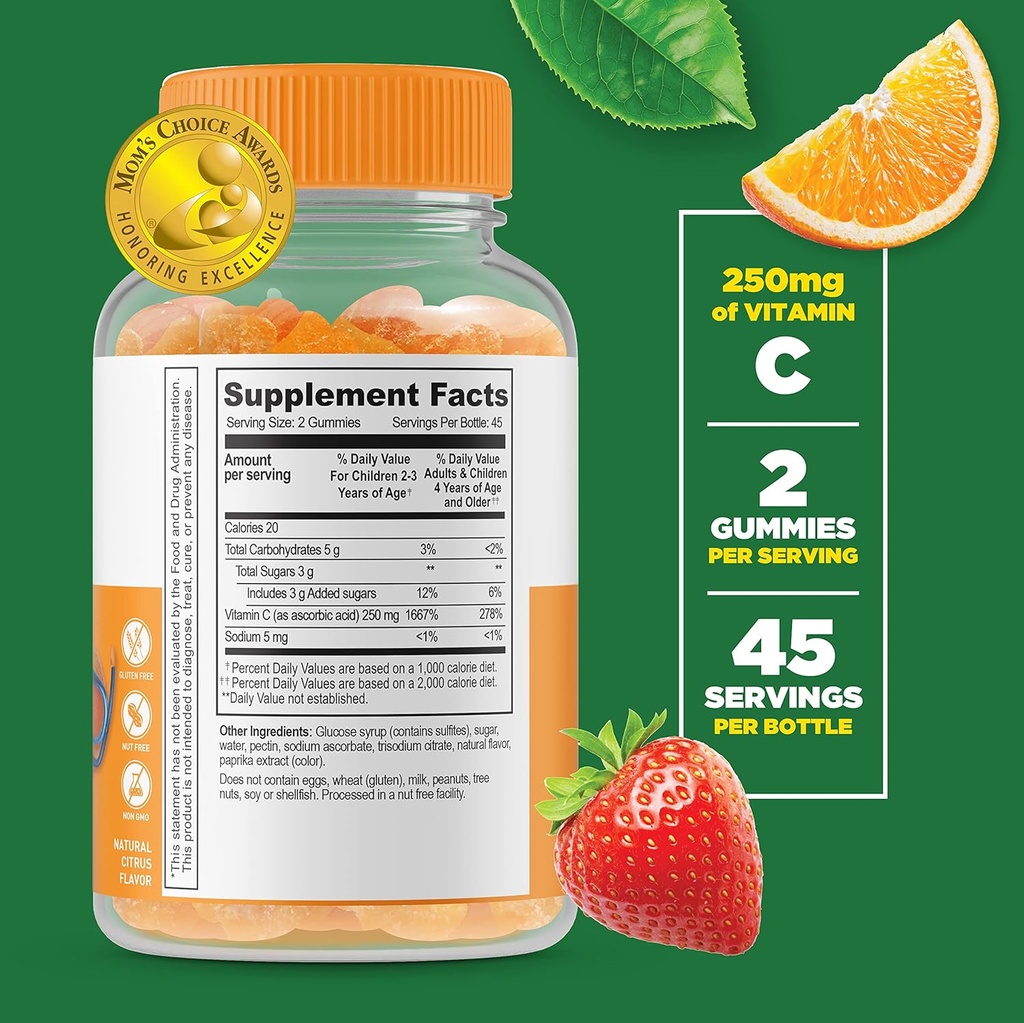 Lifeable Zinc Kids + Vitamin C Kids, Gummies Bundle - Great Tasting, Vitamin Supplement, Gluten Free, GMO Free, Chewable Gummy 4