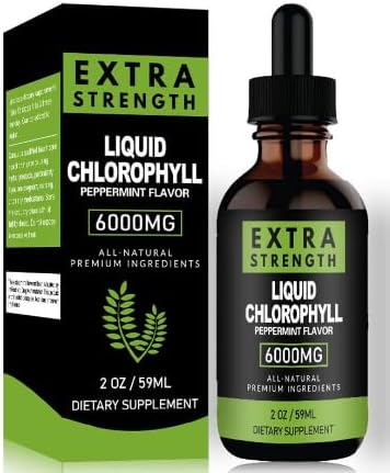 Chlorophyll Liquid Drops for Clear Skin & Energy Boost - Immune Support Supplement Liquid Chlorophyll for Gut Health - Internal Deodorant - Antioxidant- 2 FL OZ 2