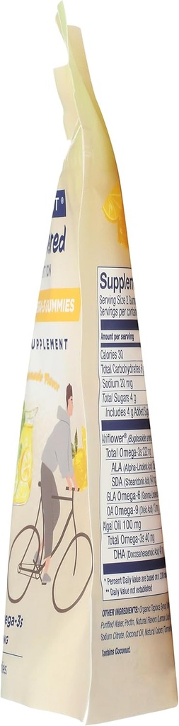 Wiley'S Finest Vegan Omega-3 Gummies - Natural Sugar - Vegetarian Dha, Ala & Sda - Gluten Free - Lemon Flavor, 60 Gummies 4