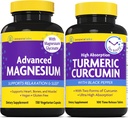 Magnesium & Curcumin Bundle: InnovixLabs Advanced Magnesium (150 Time-Release Capsules) InnovixLabs Turmeric Curcumin (100 Time-Release Tablets). Promotes Relaxation, Bones, Muscle and Immune Health.* 2