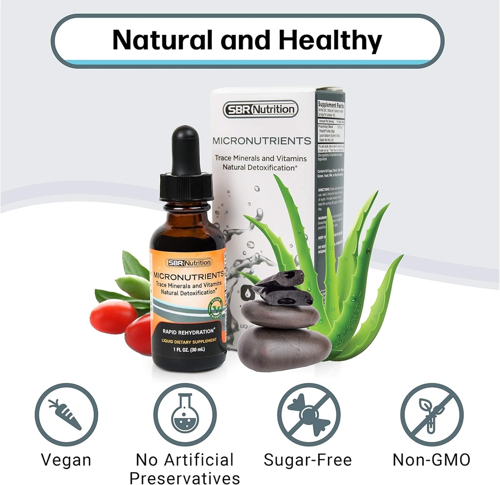 Micronutrients Liquid Drops | PrimaVie Shilajit, Electrolyte Concentrate, Trace Elements | Fulvic & Humic Acid | For Energy, Keto, Vegan, Paleo, Leg Cramp | Magnesium Sodium Potassium Zinc 5