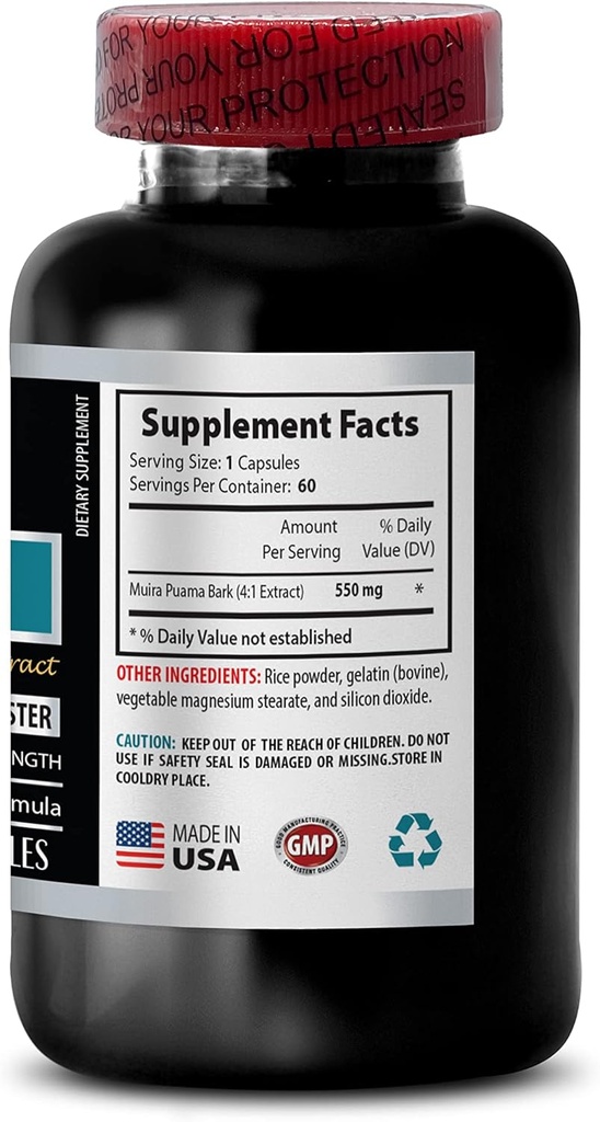 energy supplements for men - MUIRA PUAMA EXTRACT 2200Mg - MALE ENHANCEMENT - energy boost - muira puama for men - muira puama for women - muira puama herb - muira puama root extract - 3 Bot 180 Caps 5