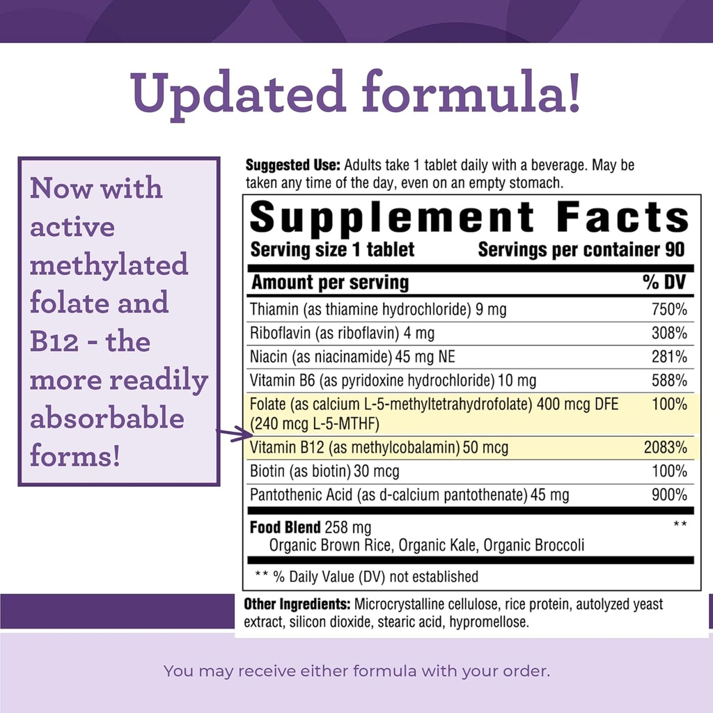 INNATE Response Formulas B Complex - B Vitamin Supplement - Supports Cellular Energy Production and Metabolism - Vegan, Kosher, Non-GMO Project Verified - Made Without 9 Food Allergens - 90 Tablets 3