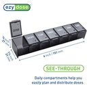EZY DOSE Weekly (7-Day) Daily Pill Case, Medicine Planner, Vitamin Organizer, Supplement Container, Convenient and Easy to Use, Large Compartments, Travel Friendly, Black, Made in the USA, BPA Free 6