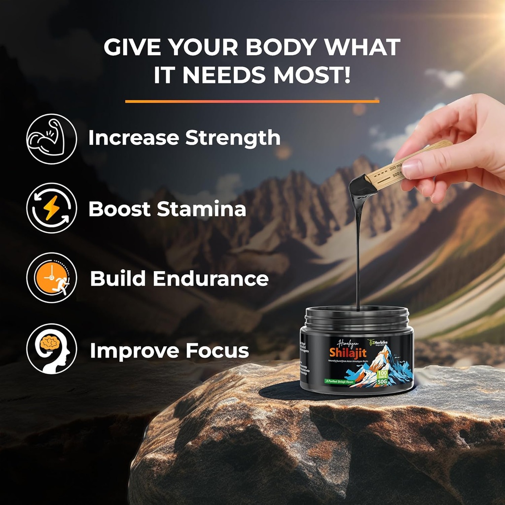 Pure Himalayan Shilajit Resin - 300 mg High Potency for Men & Women | 75% + Fulvic Acid | 85+ Trace Minerals | 60 Servings for Immune Support & Energy Boost. 3