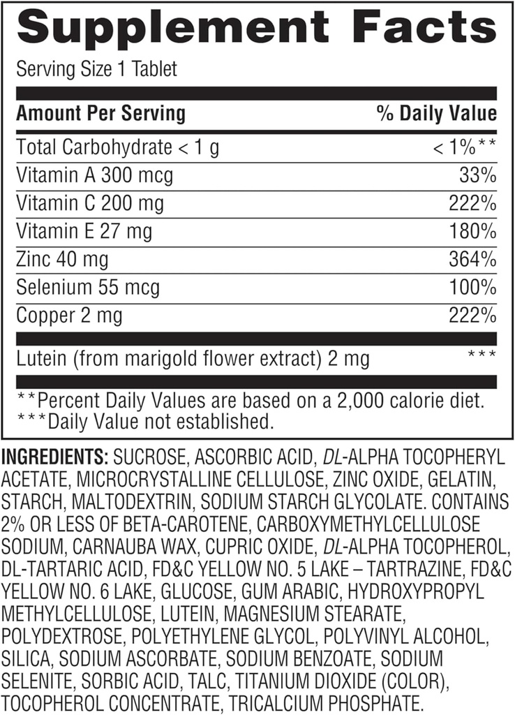 Equate Vision Formula with Lutein - Advanced Eye Health Dietary Supplement, 120 Tablets - Supports Vision Clarity, Antioxidant Protection, and Eye Wellness + Create Sticker 6