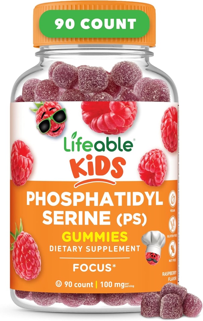 Lifeable Phosphatidylserine (ps100) Kids | 100mg Kids Focus Gummies | Great Tasting Phosphatidylserine Supplement | Focus Supplement for Kids | 90 Gummies 2