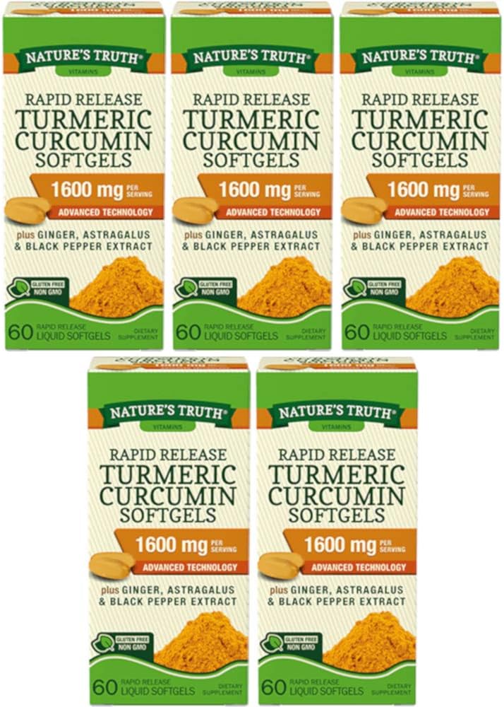 Nature's Truth, Turmeric 1600mg Black Pepper Extract, 60 Softgels 3