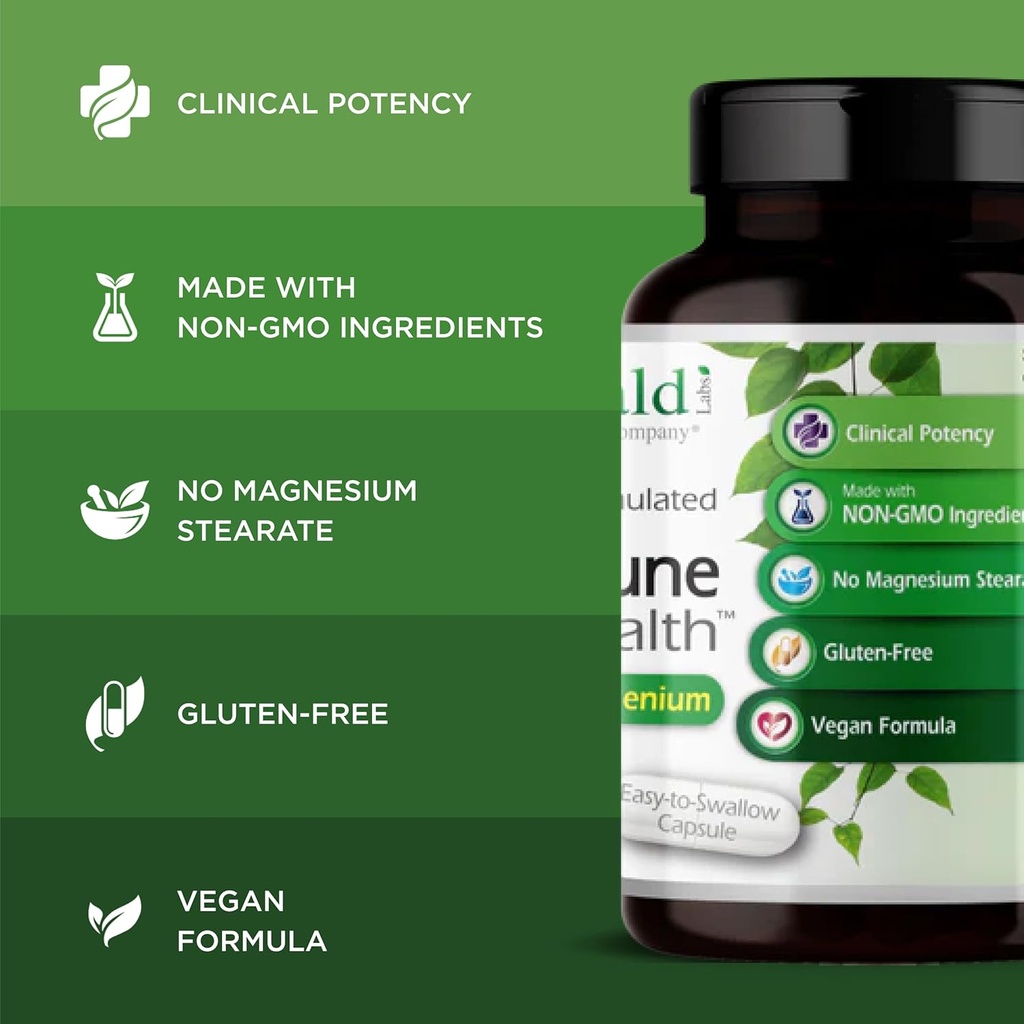 Emerald Labs HashiMune Health - Vegan Thyroid & Immune Support Supplement - Includes SelenoExcell Selenium & Myo-Inositol - 60 Vegetable Capsules (30-Day Supply) 5