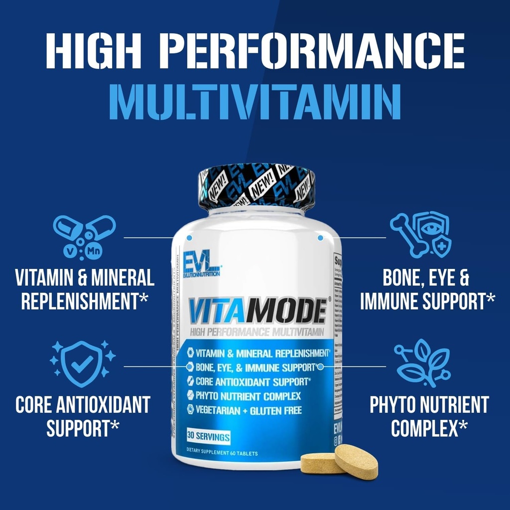 EVL Advanced Daily Multivitamin - Men's Multivitamin with Essential Minerals Phytonutrient Complex and VitaMode Active Mens Vitamins for Energy with Lycopene for Muscle Bone and Immune Support 5