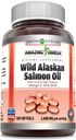 Amazing Omega Wild Alaskan Salmon Oil 2000mg Per Serving Softgels Supplement (360) 6