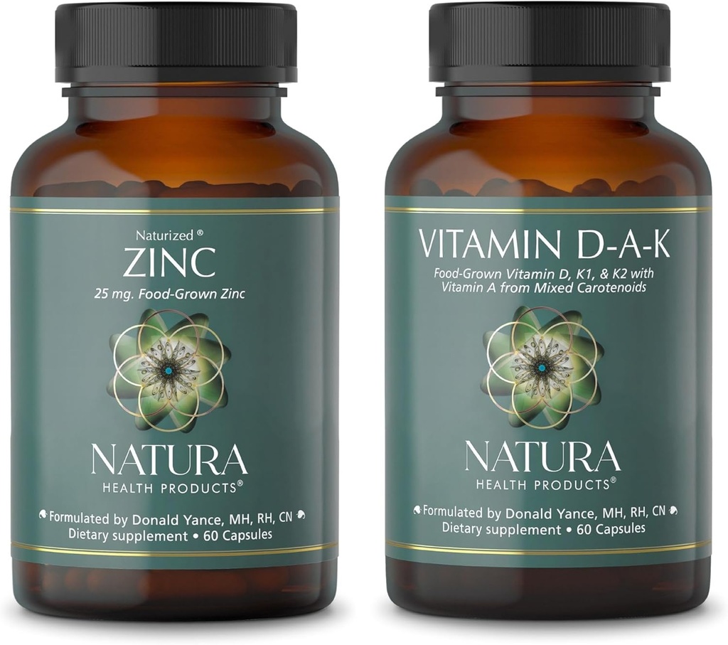 Natura Health Products Vitamin D-A-K and 25 mg Zinc Supplement Bundle - Supports Healthy Bone, Heart and Vision Function - Supports Cellular Health and a Healthy Immune Response 2