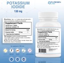 Potassium Iodide Tablets 130 mg EXP 07/2025, Kosher Iodine Tablets, Thyroid Support – 3 Pack | 180 Tablets Total 3